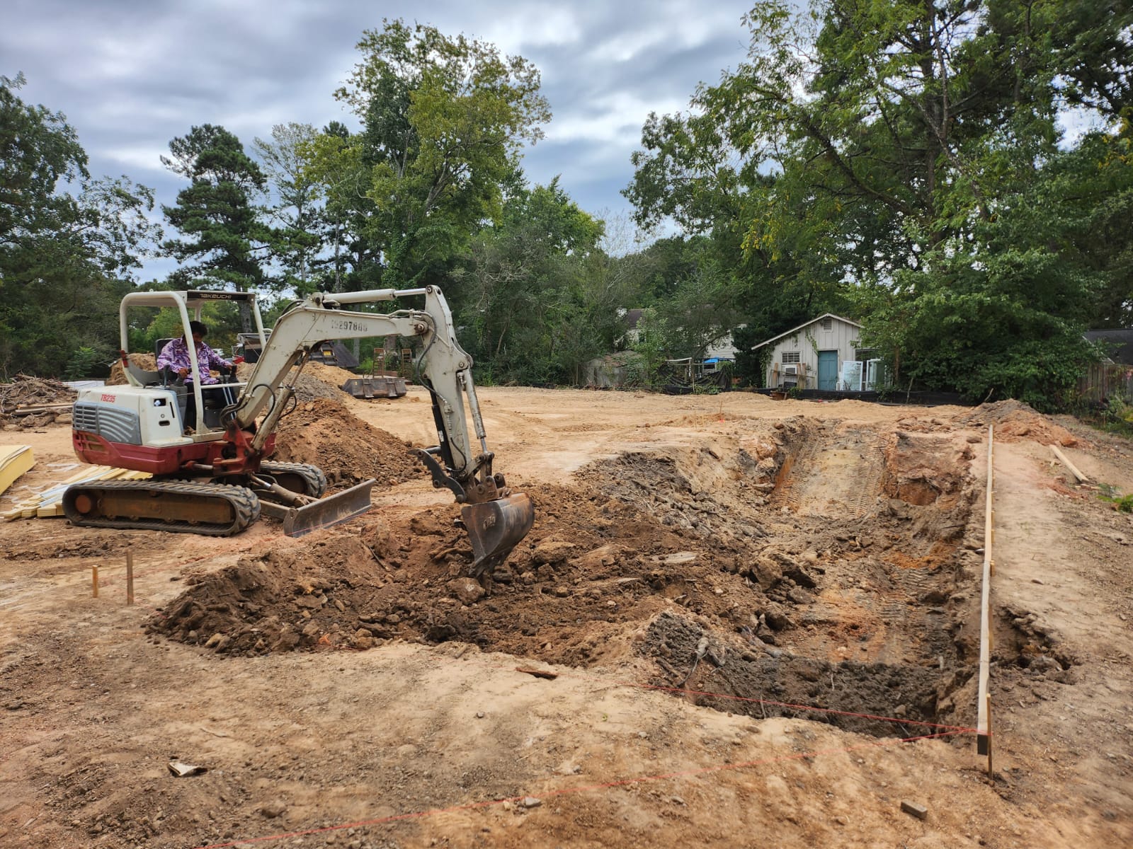 New pool construction before.